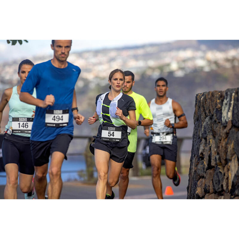 Marathonweste Trinkweste Laufrucksack weiss/gelb