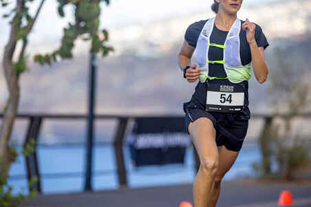Mochila de Hidratación para correr Maratón Blanco Verde Fluorescente -