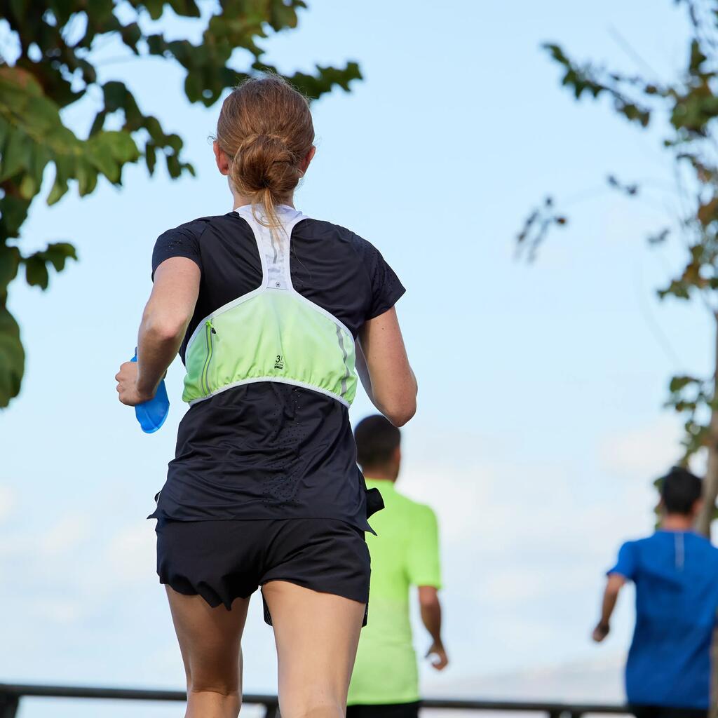 Maratonijooksu vest-seljakott, valge/kollane