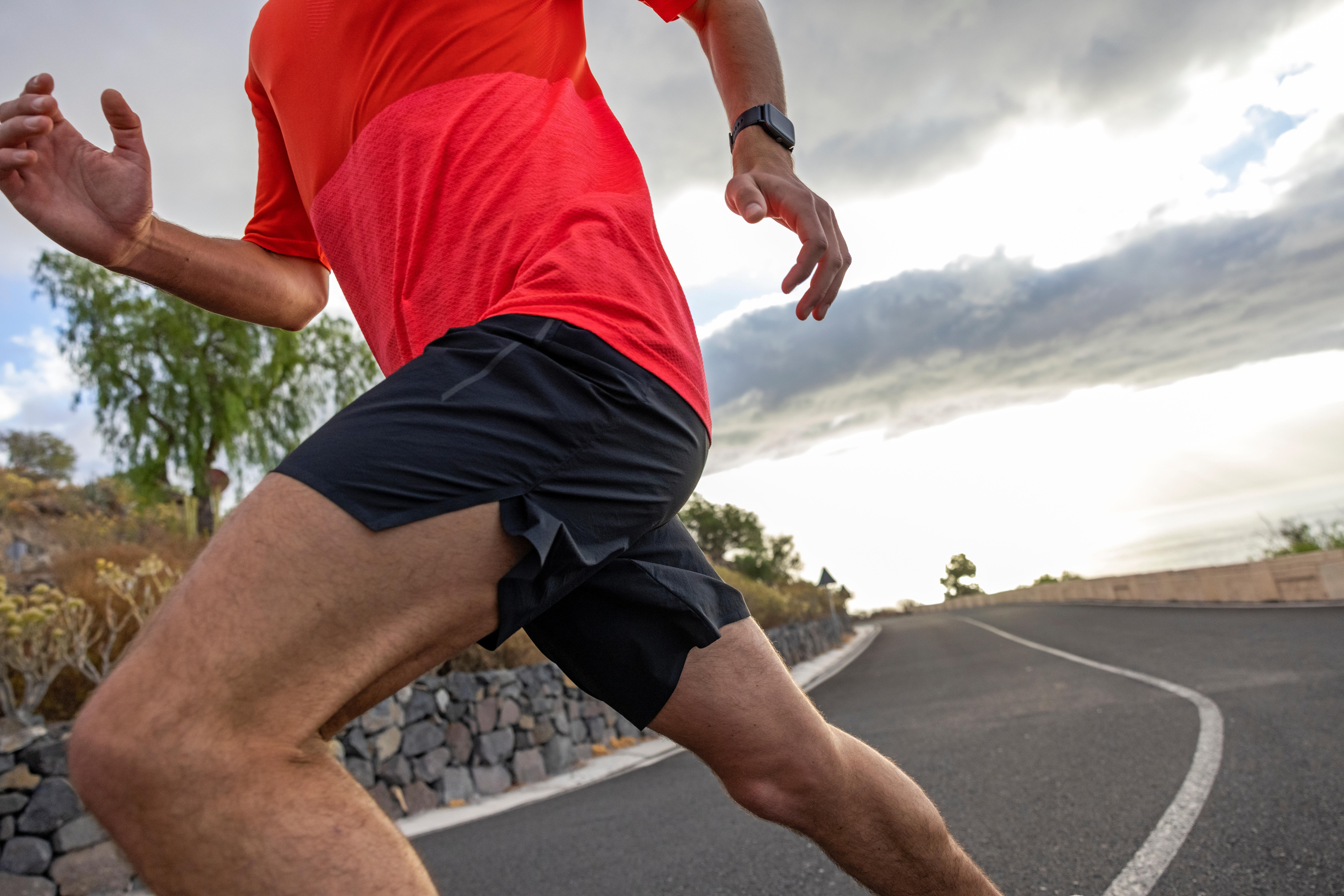 Men's Sherpa Running Shorts - Red