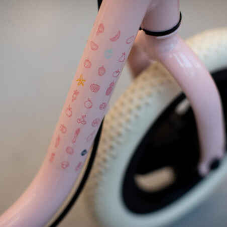 Vaikiškas balansinis dviratis „RunRide 500“, 10 col., rožinis, smėlio spalvos