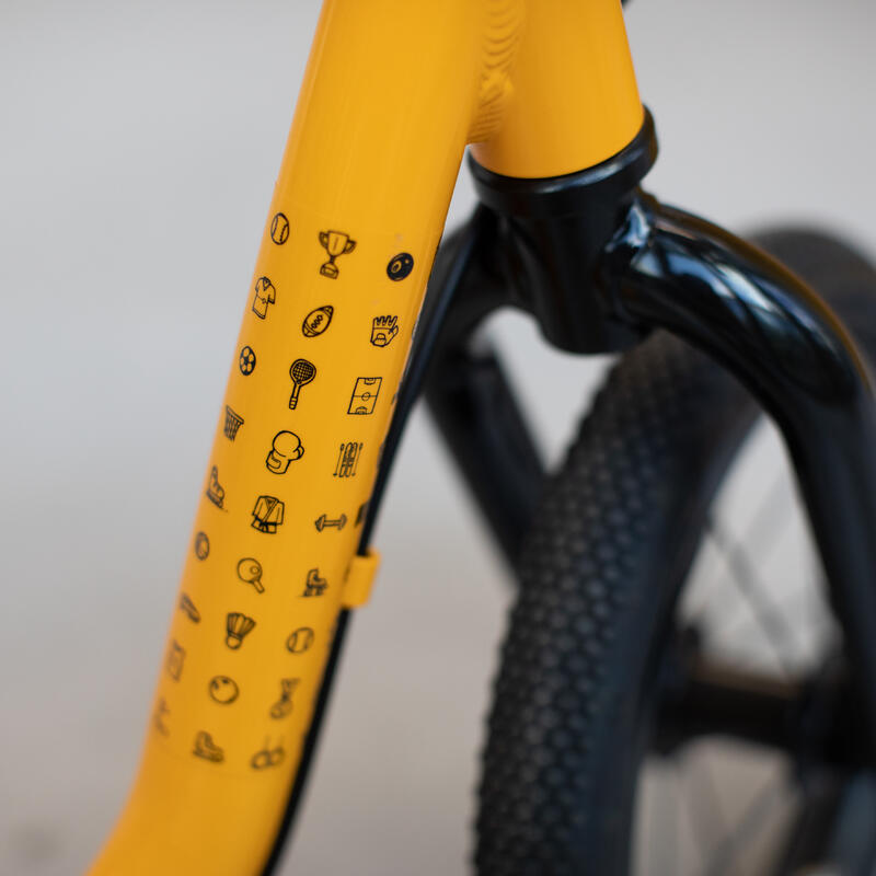 Bicicletă fără pedale Runride 900 12" galben copii 85-105 cm