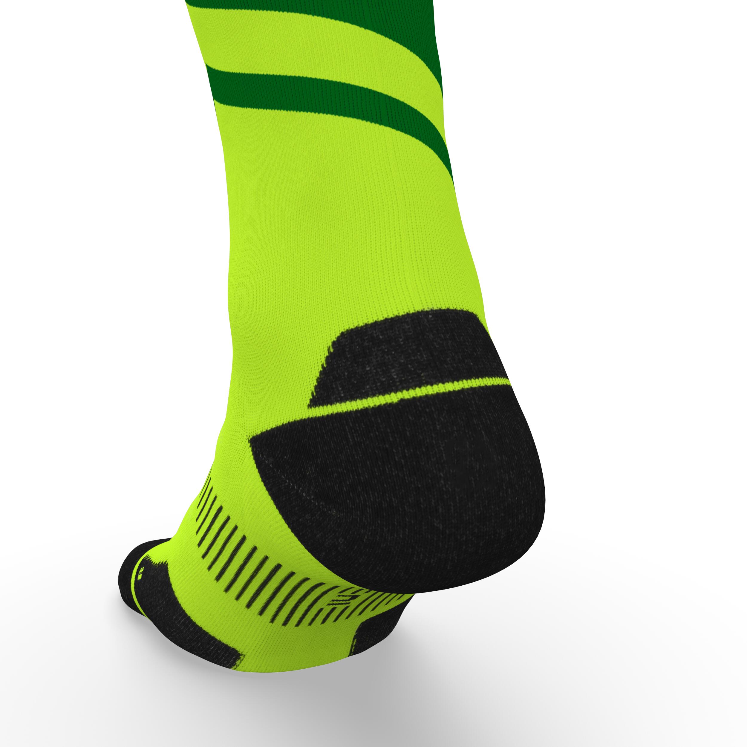 Run900 Mid-Calf Thick Running Socks - Yellow/Green 6/6