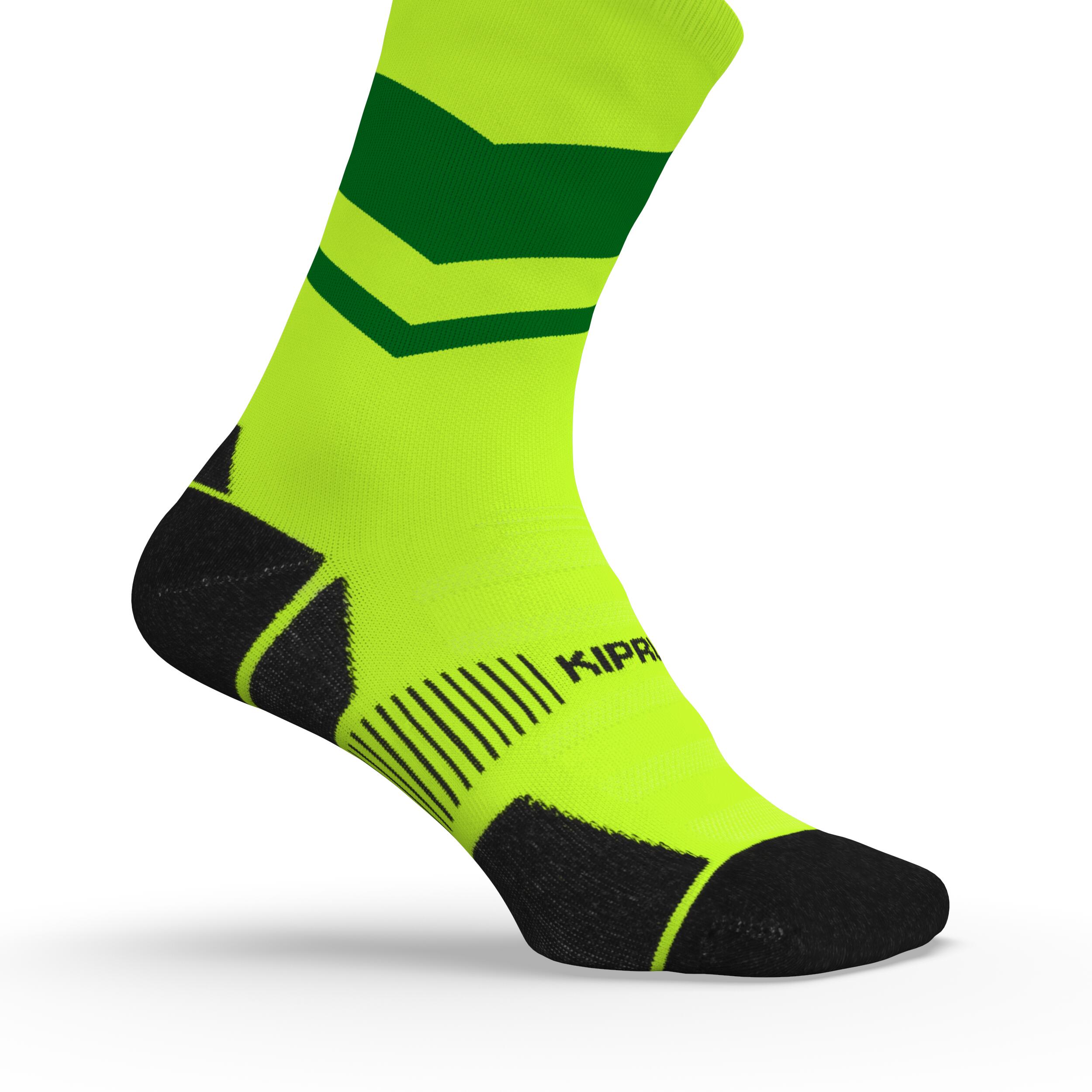 Run900 Mid-Calf Thick Running Socks - Yellow/Green 4/6
