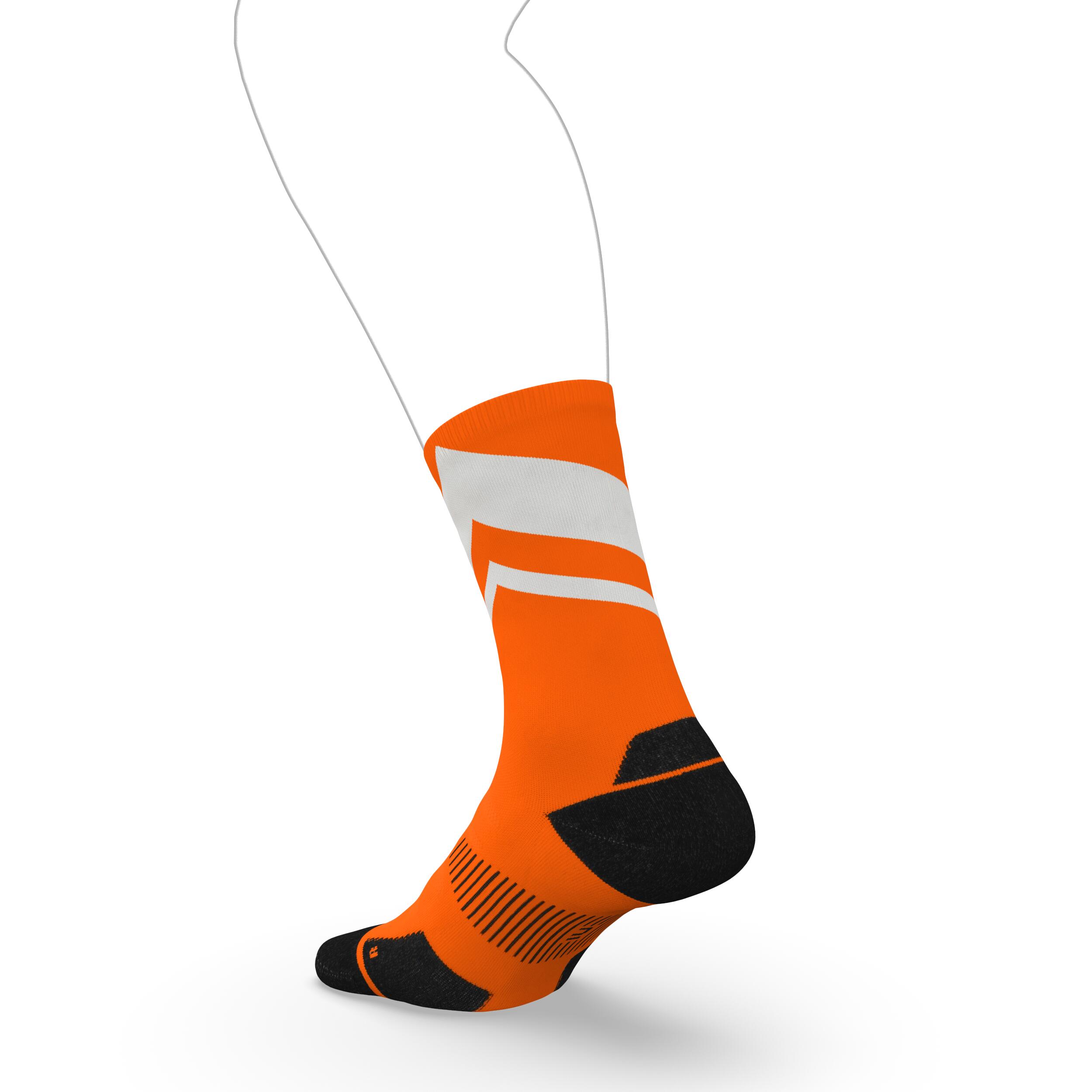 Run900 Mid-Calf Thick Running Socks - White/Red 3/6