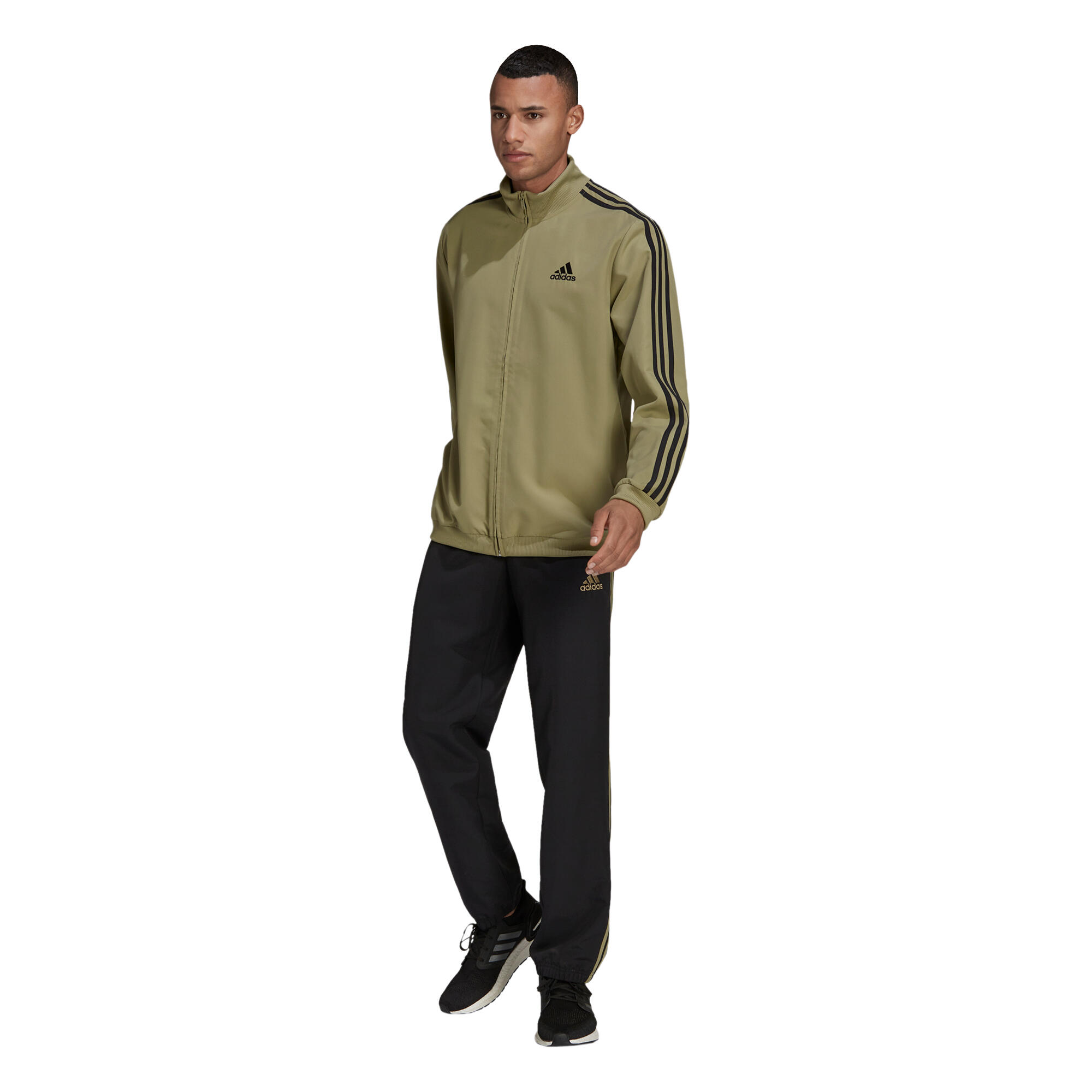 Tuta uomo fitness Adidas ESSENTIAL 3 stripes verde ADIDAS | DECATHLON