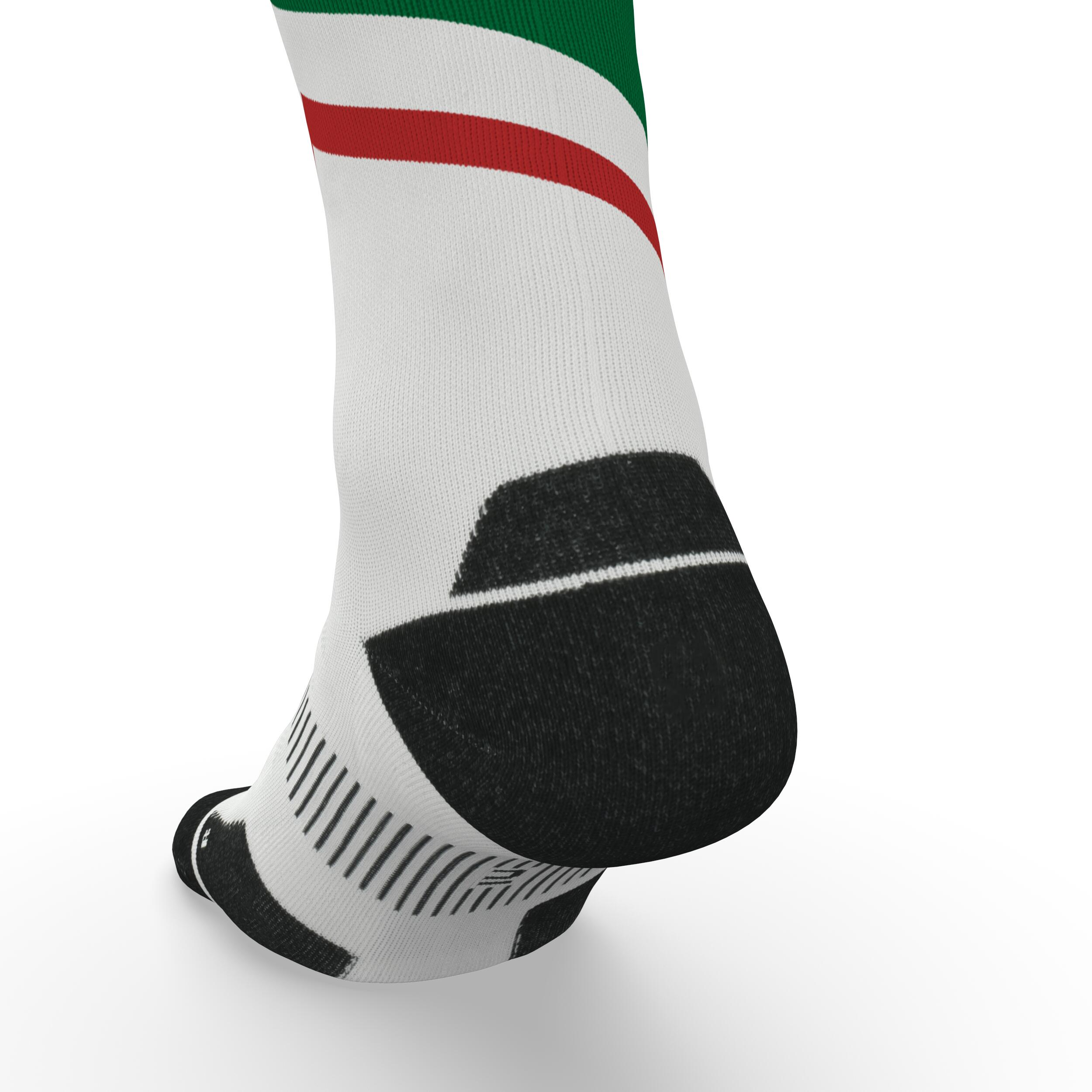 RUN900 MID-CALF FINE RUNNING SOCKS - WHITE GREEN RED MADE IN ITALY 5/5