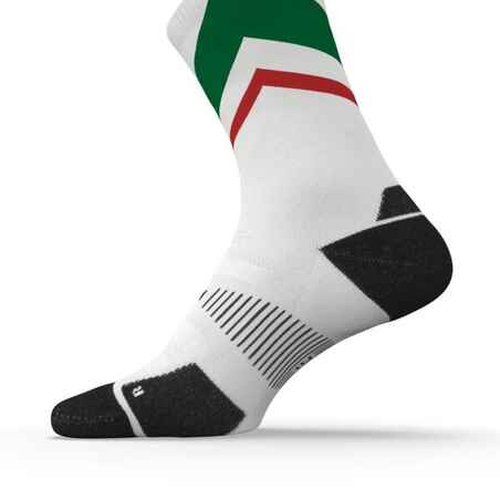 Run900 Mid-Calf Thick Running Socks - White/Green/Red