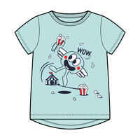 Kids' Cotton T-Shirt Basic - Turquoise with Print