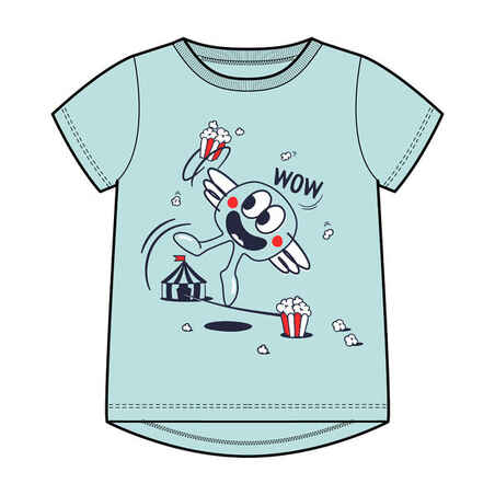 Kids' Cotton T-Shirt Basic - Turquoise with Print