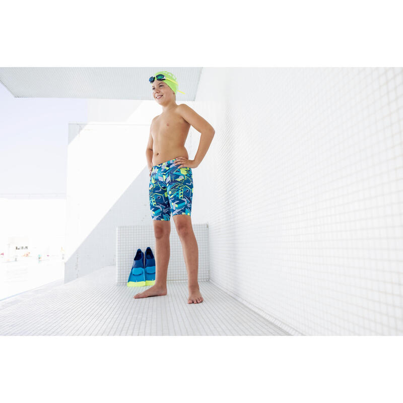 Bañador Niño natación Jammer azul amarillo