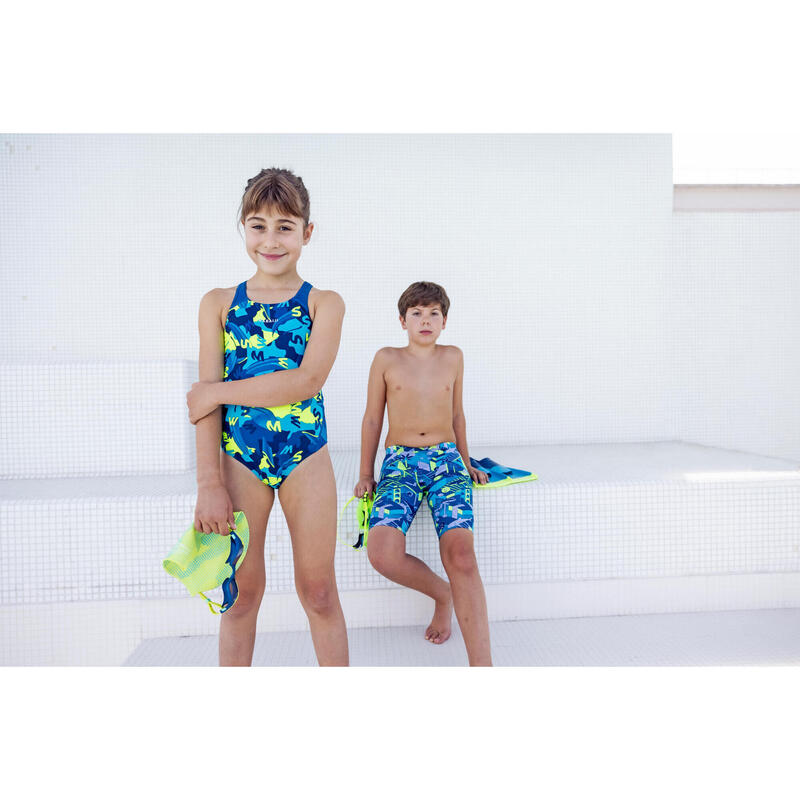 Bañador Niño natación Jammer azul amarillo