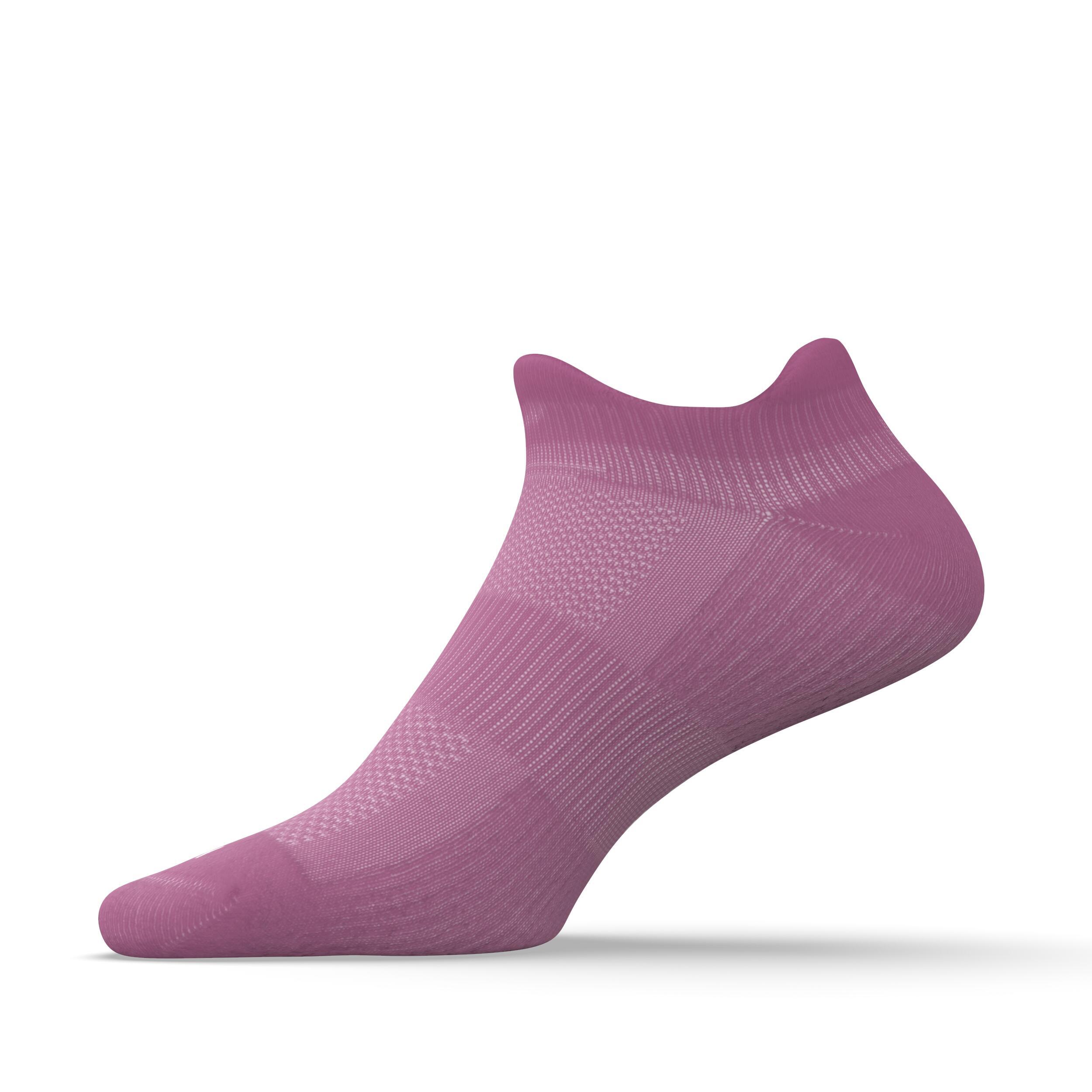 Run 500 Running Invisible Socks x2 - Pink 3/4