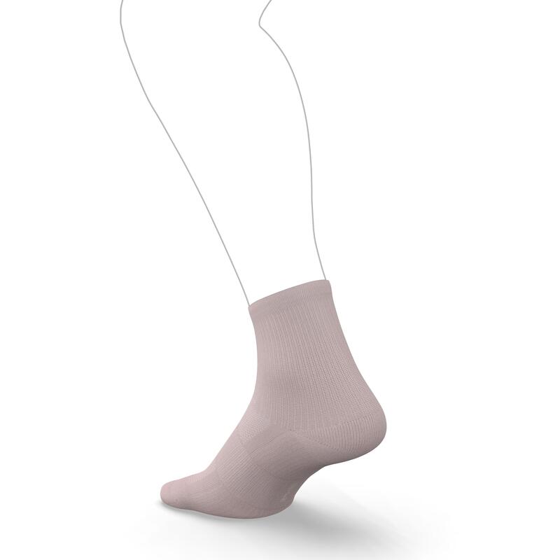 CHAUSSETTES DE RUNNING RUN500 MI-HAUTEURS X2 MAUVE