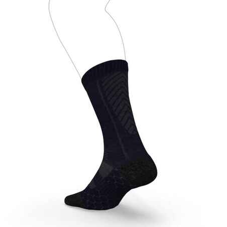 Pusilgės merinosų vilnos bėgimo kojinės „Run 900“, tamsiai mėlynos