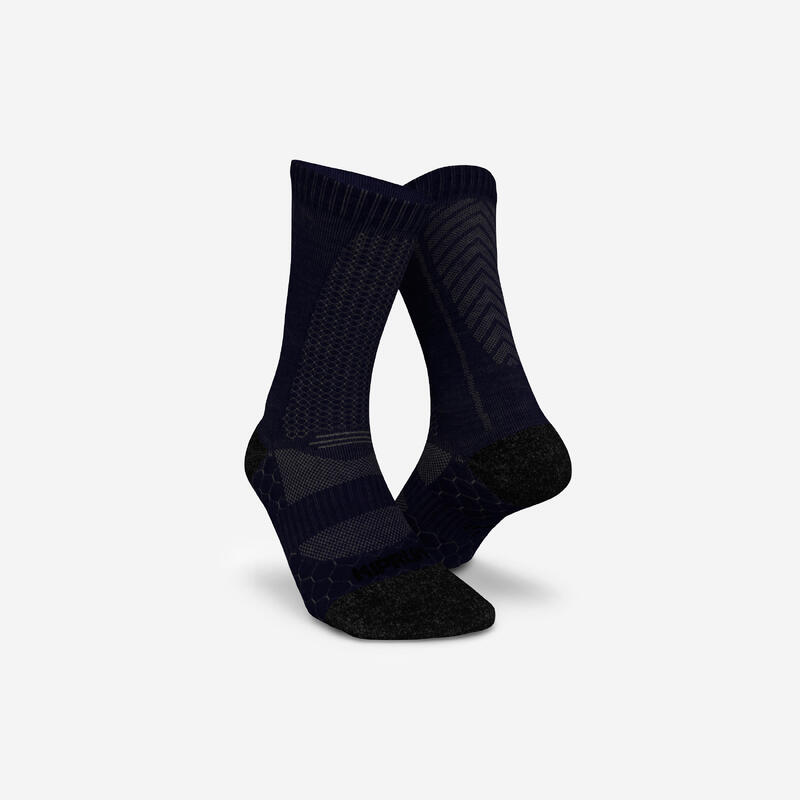 Halfhoge hardloopsokken Run900 merinowol marineblauw