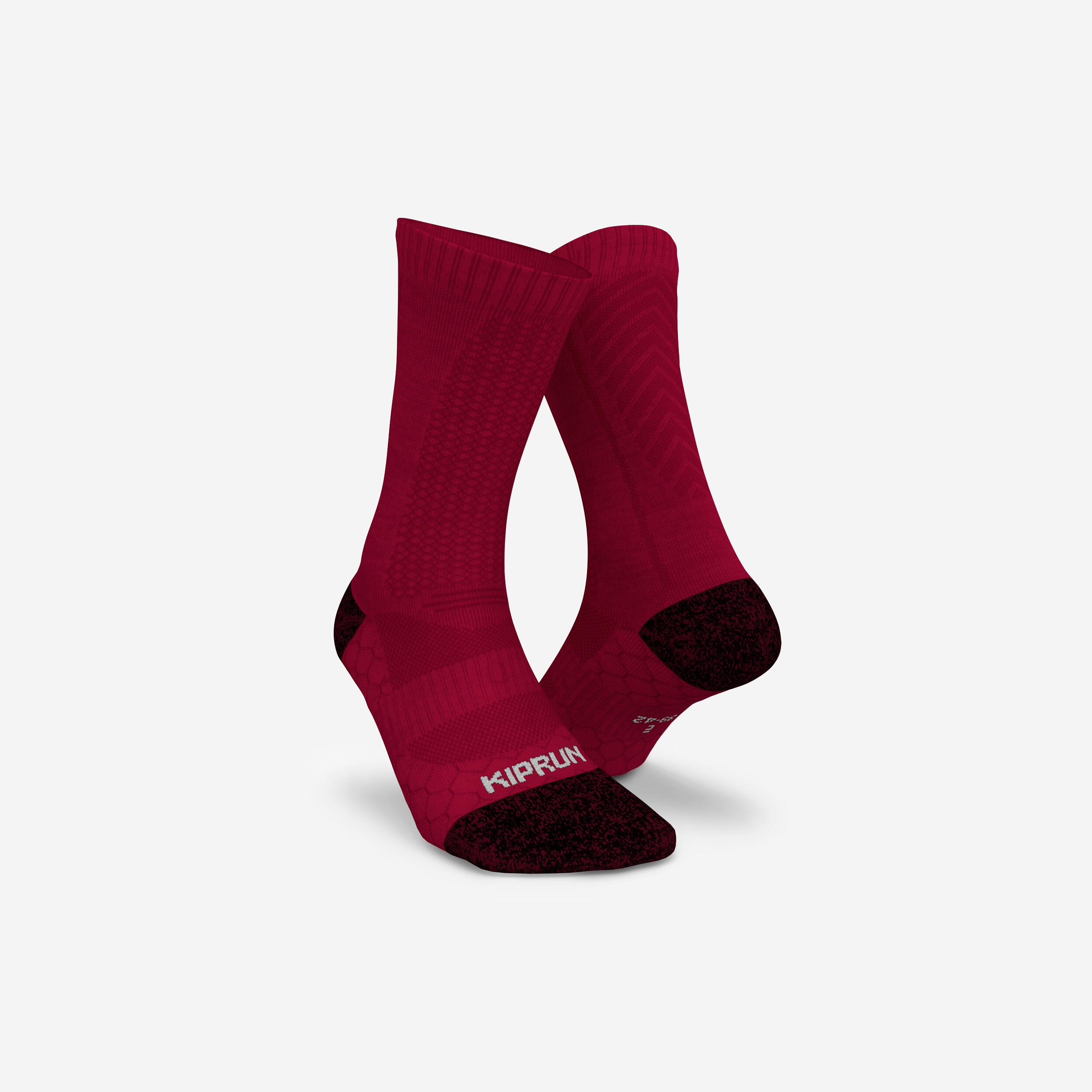 RUN900 MID-CALF MERINO WOOL RUNNING SOCKS BURGUNDY