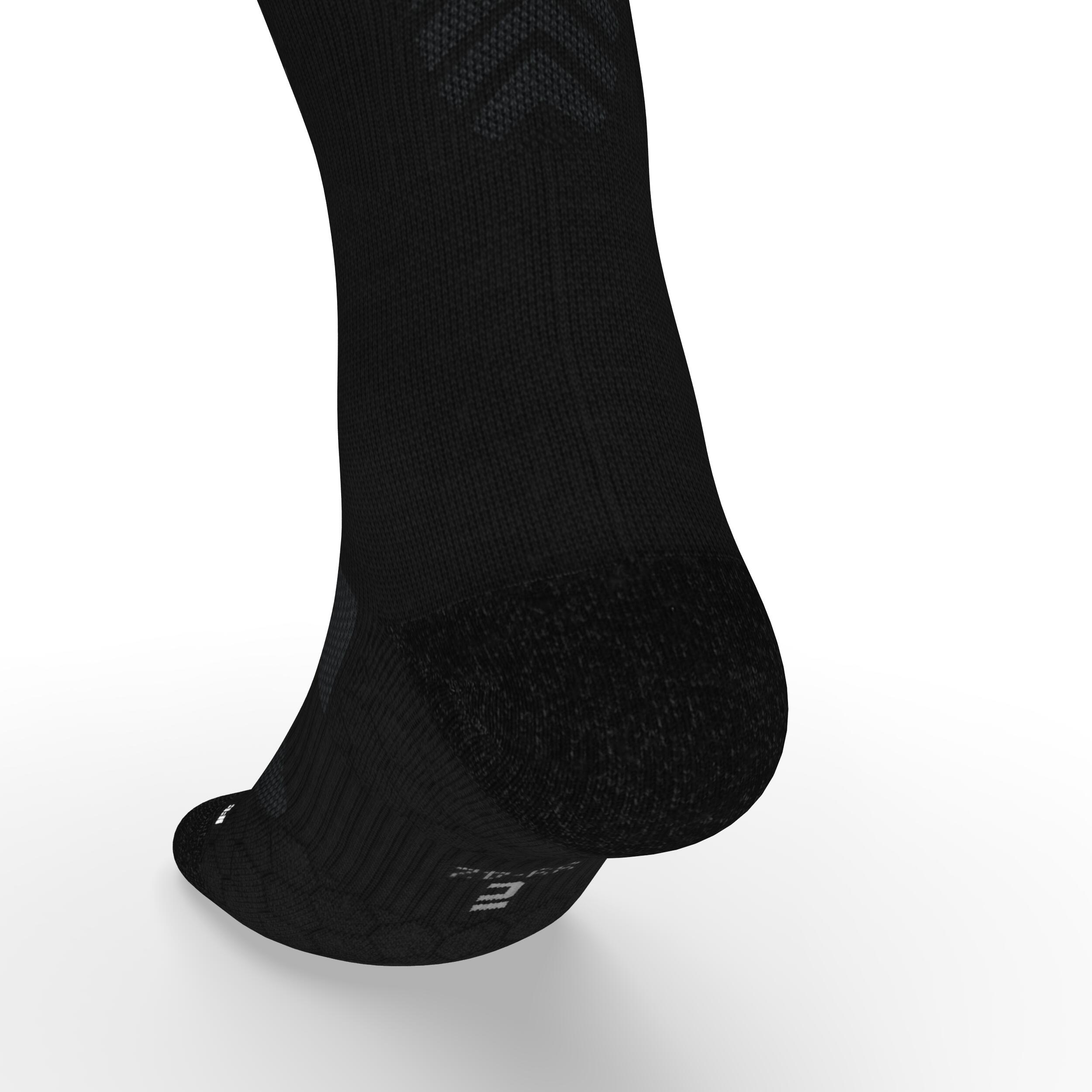 High Merino Wool Running Socks - Run 900 Black - KIPRUN