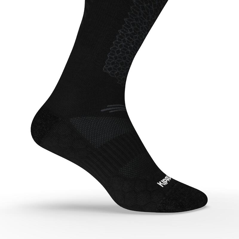 CHAUSSETTES DE RUNNING RUN900 LAINE MÉRINOS HAUTES NOIRES