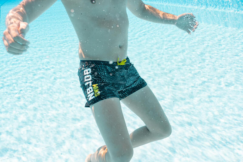 Bañador Hombre natación corto azul marino negro.