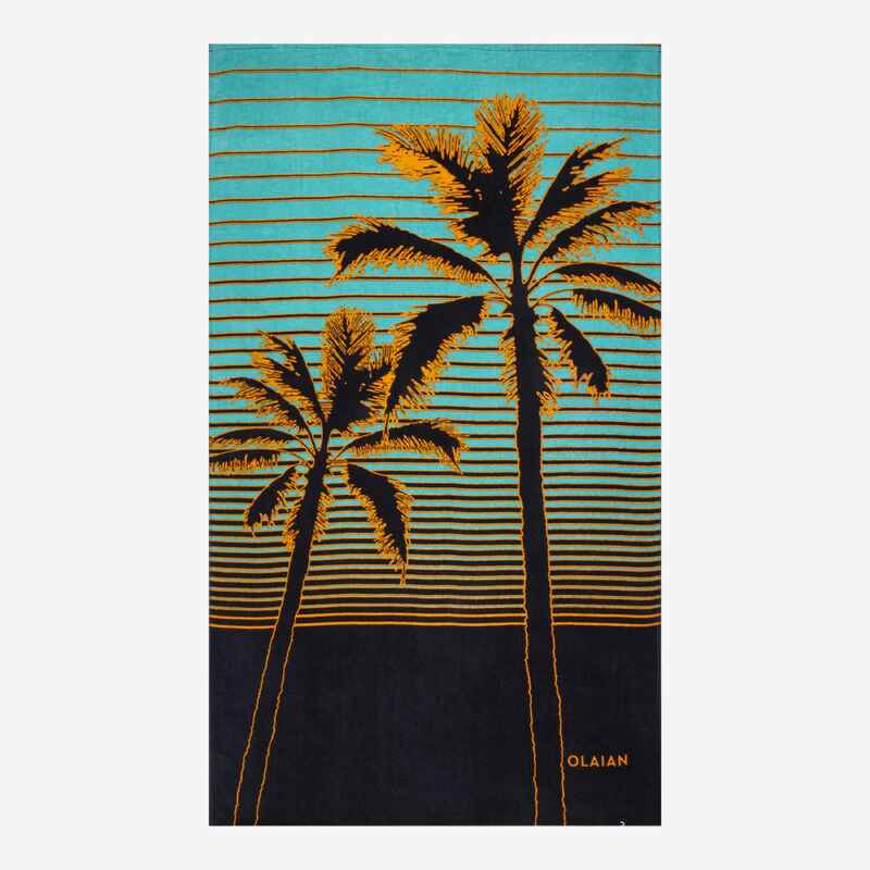 Strandhandtuch Palmline 145 × 85 cmschwarz/blau/orange Strandhandtuch Palmline 145 × 85 cmschwarz/blau/orange