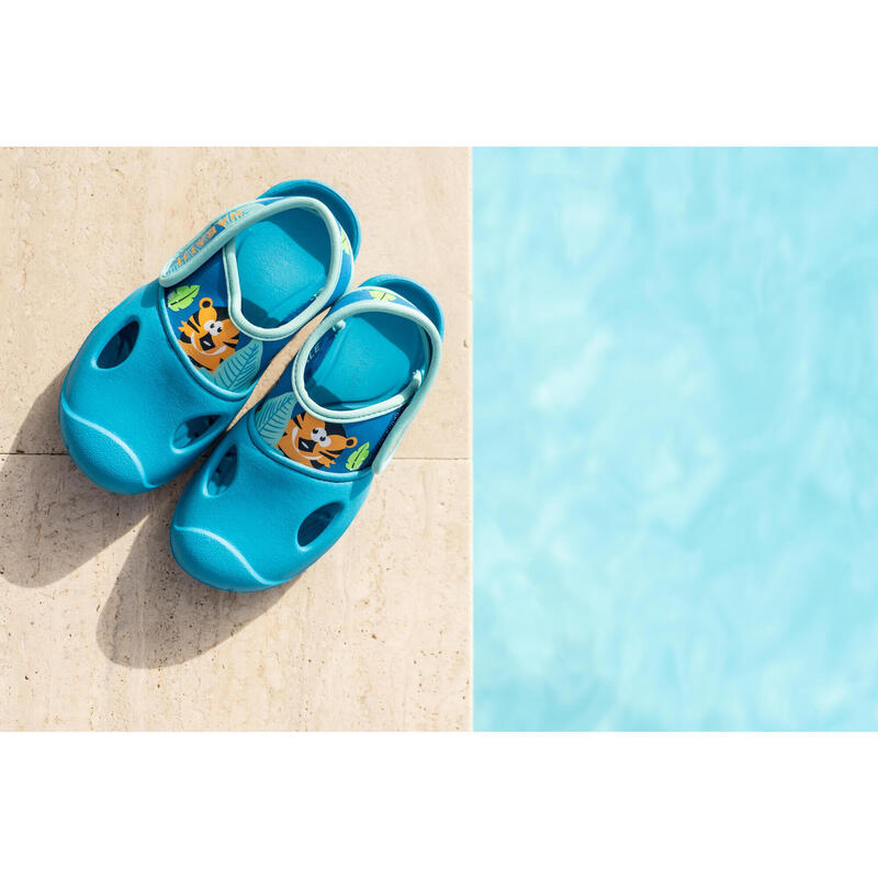 Chaussure Sabot Piscine enfant CLOG 500 Tiger Bleu