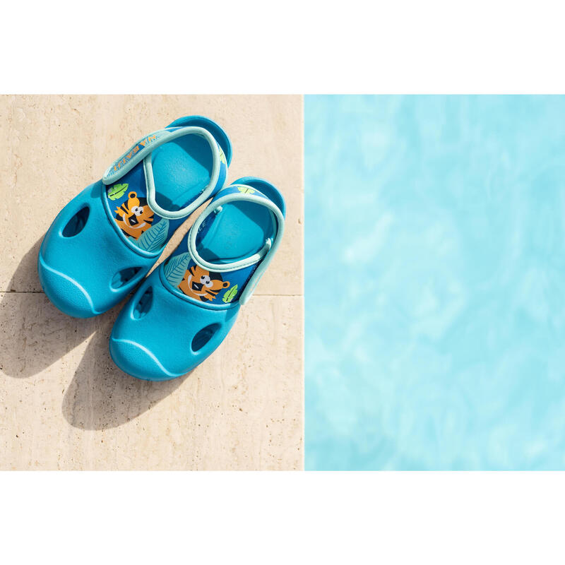 Scarpe piscina baby CLOG 500 TIGRE azzurre 