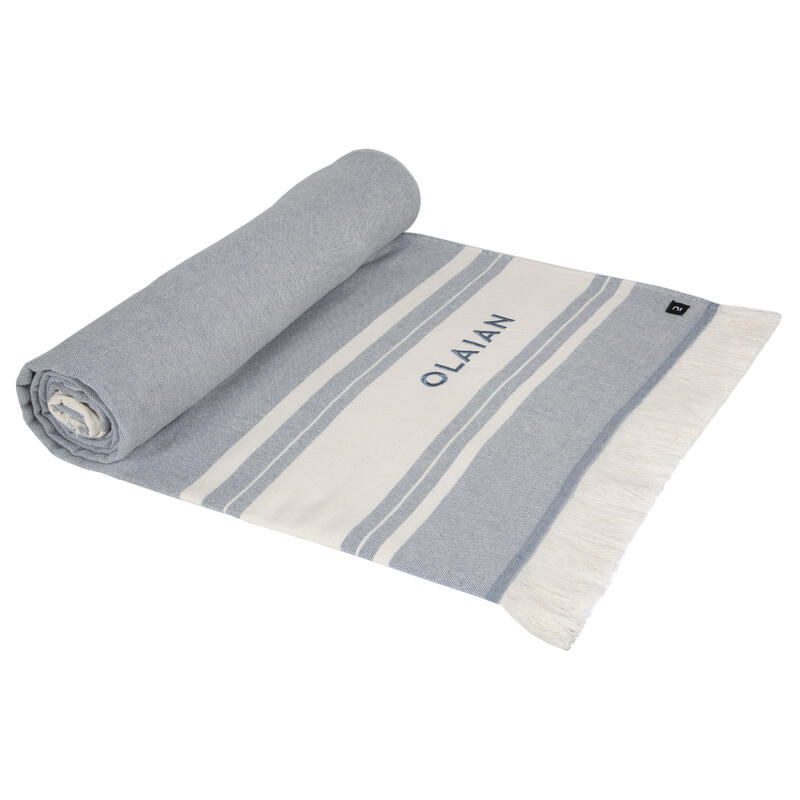Prosop de plajă poncho 190 x 190 cm Gri-Albastru