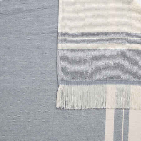 Paplūdimio rankšluostis-pončas, 190 x 190 cm, pilkas, mėlynas