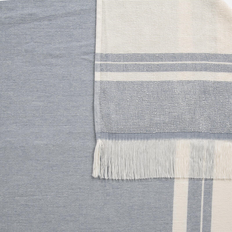 Prosop de plajă poncho 190 x 190 cm Gri-Albastru