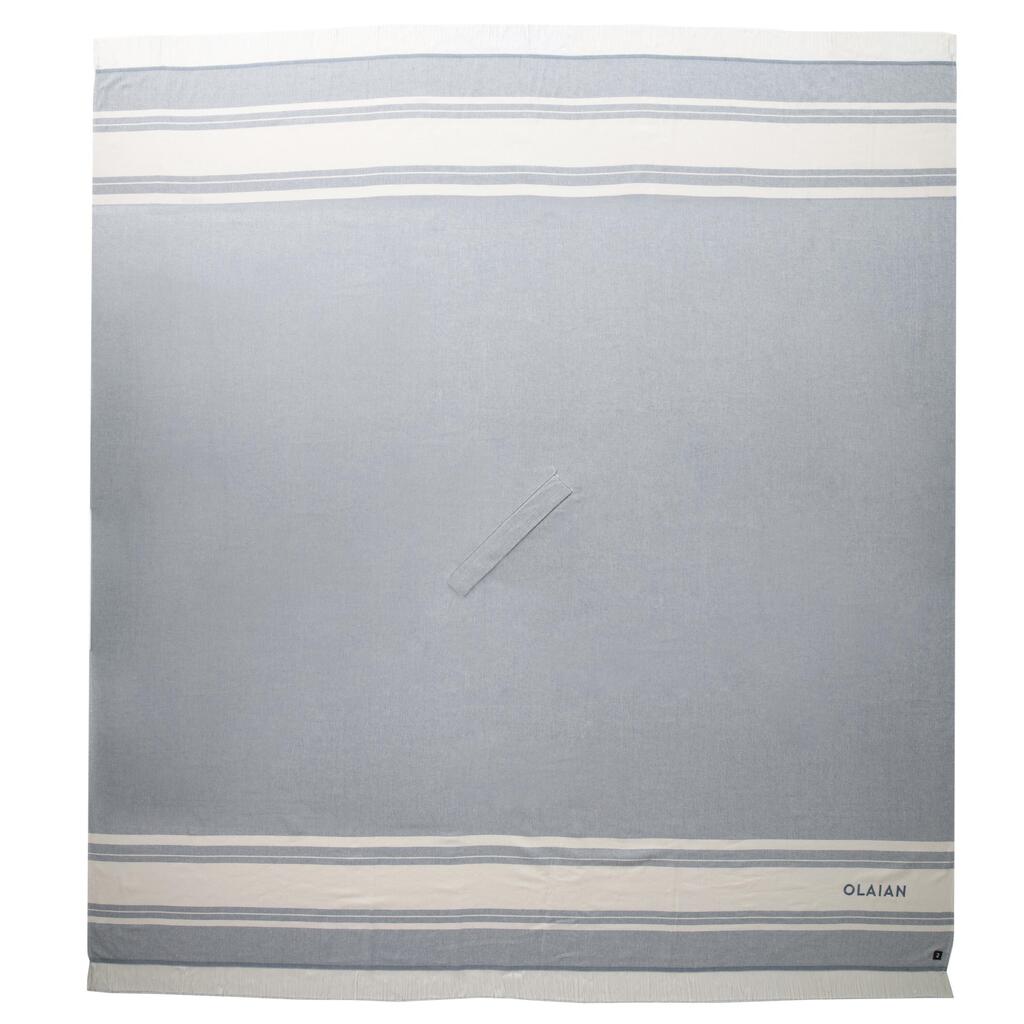 Plážová osuška – pončo 190 × 190 cm Blank modrá