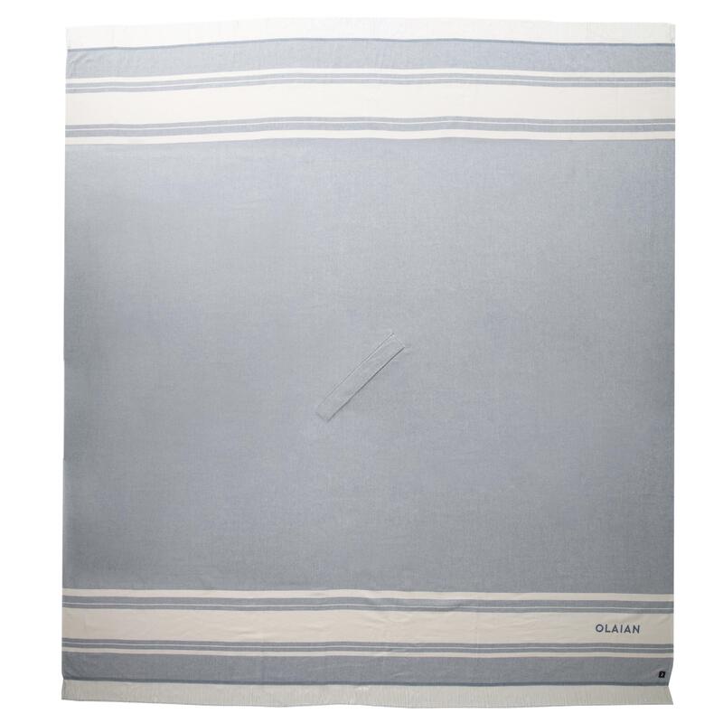Prosop de plajă poncho 190 x 190 cm Gri-Albastru