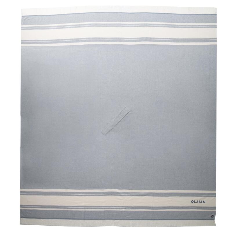 Telo poncho mare 190x190 cm grigio-azzurro