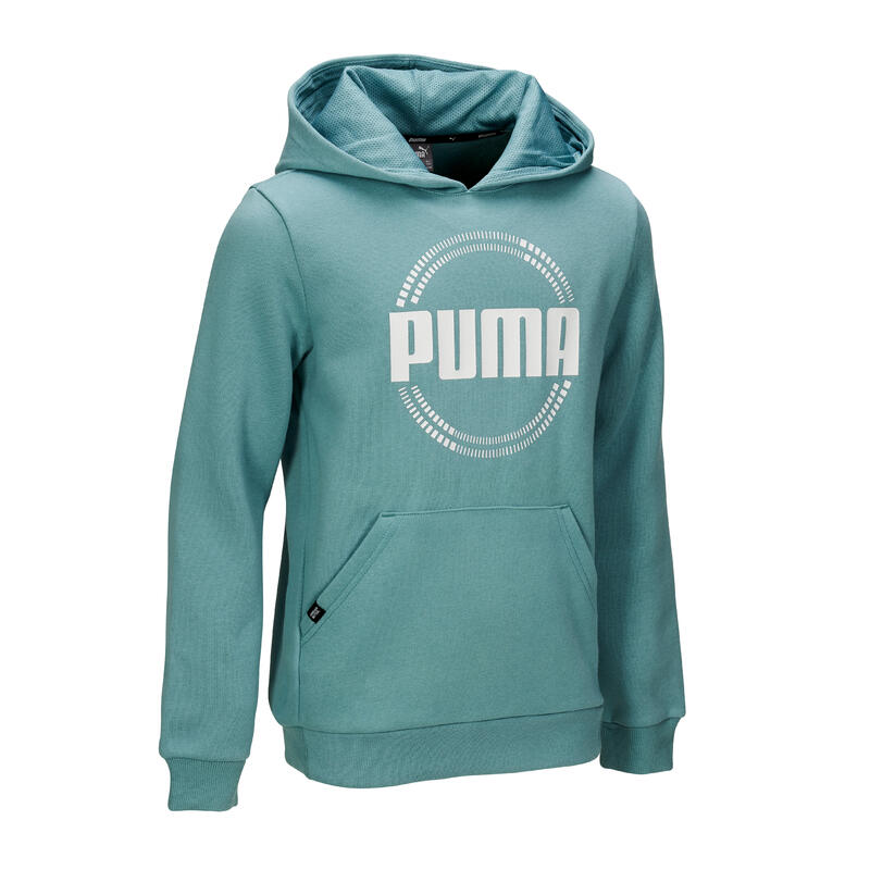 Sweat à capuche enfant - bleu avec imprimé PUMA