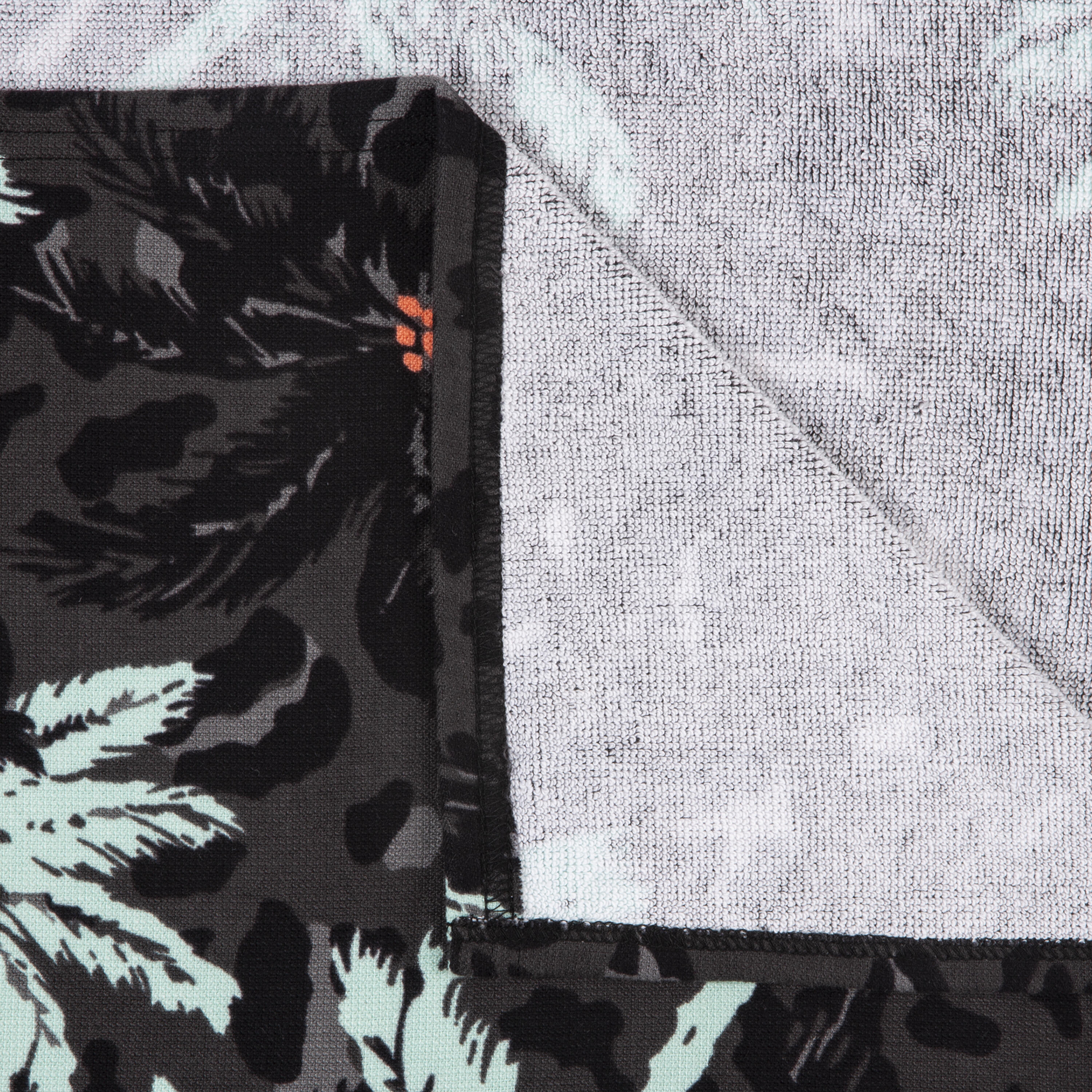 ADULT SURF PONCHO 500 Print - Palm 19/20