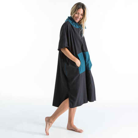 Poncho Surf Olaian 900 Adulto Azul Marino algodón