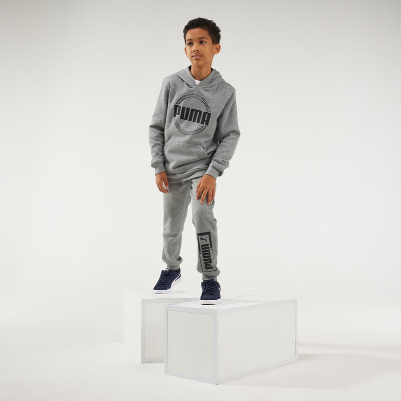 Sweat à capuche enfant - gris avec imprimé PUMA