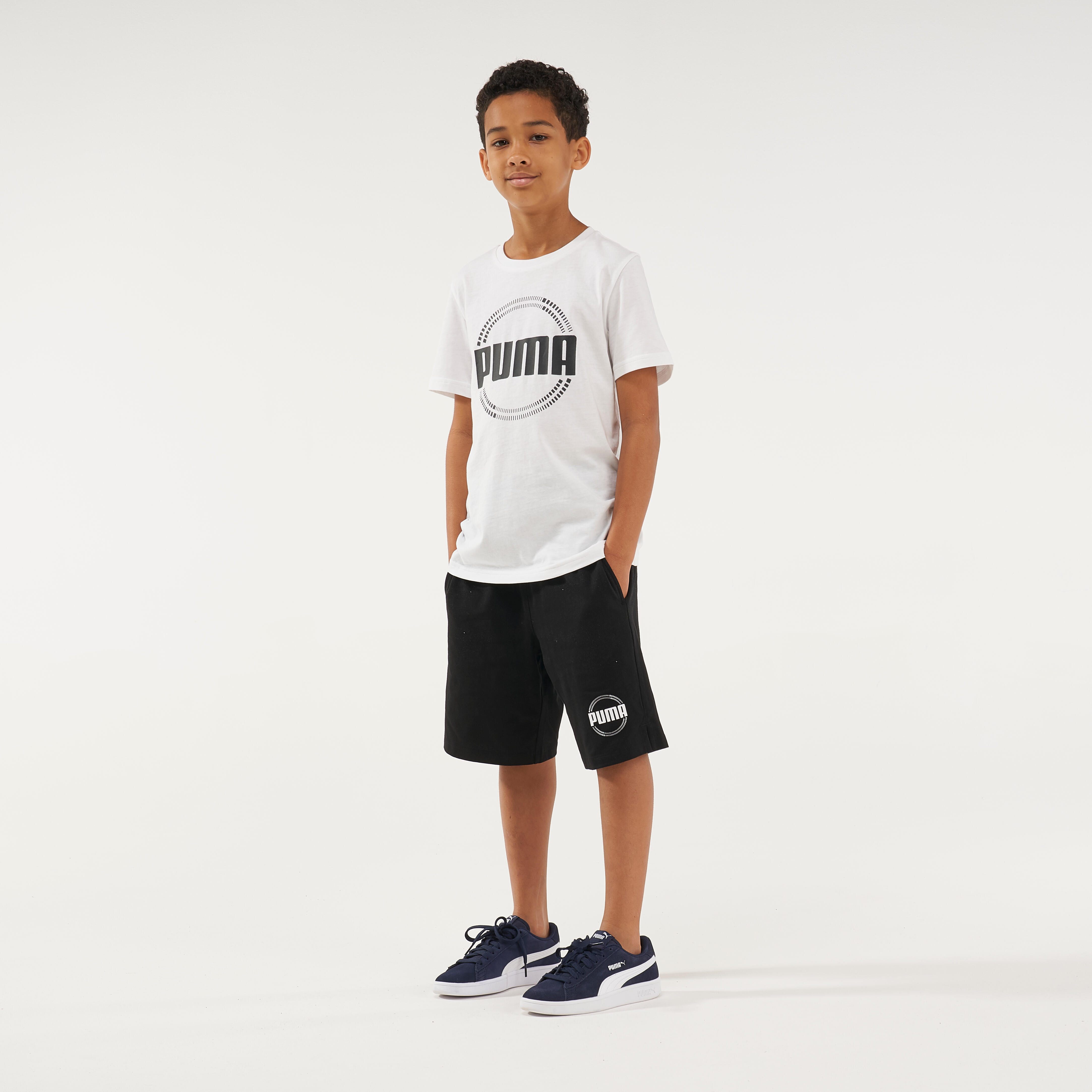 T-shirt e pantaloni corti sportivi Bonprix Bambino Sport & Swimwear Abbigliamento sportivo Shorts sportivi Bianco set 2 pezzi 