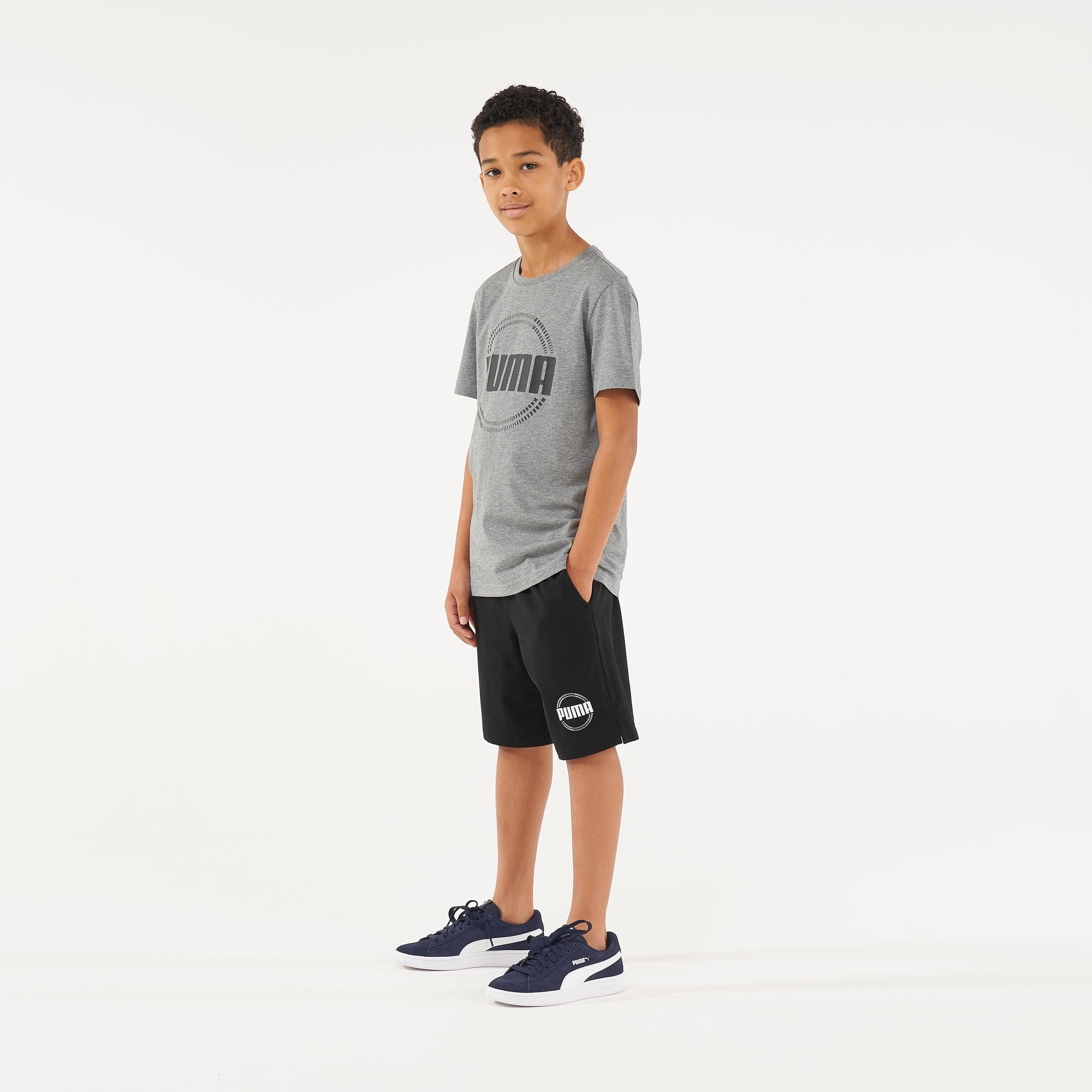 t-shirt gris garçon imprimé PUMA 3/4