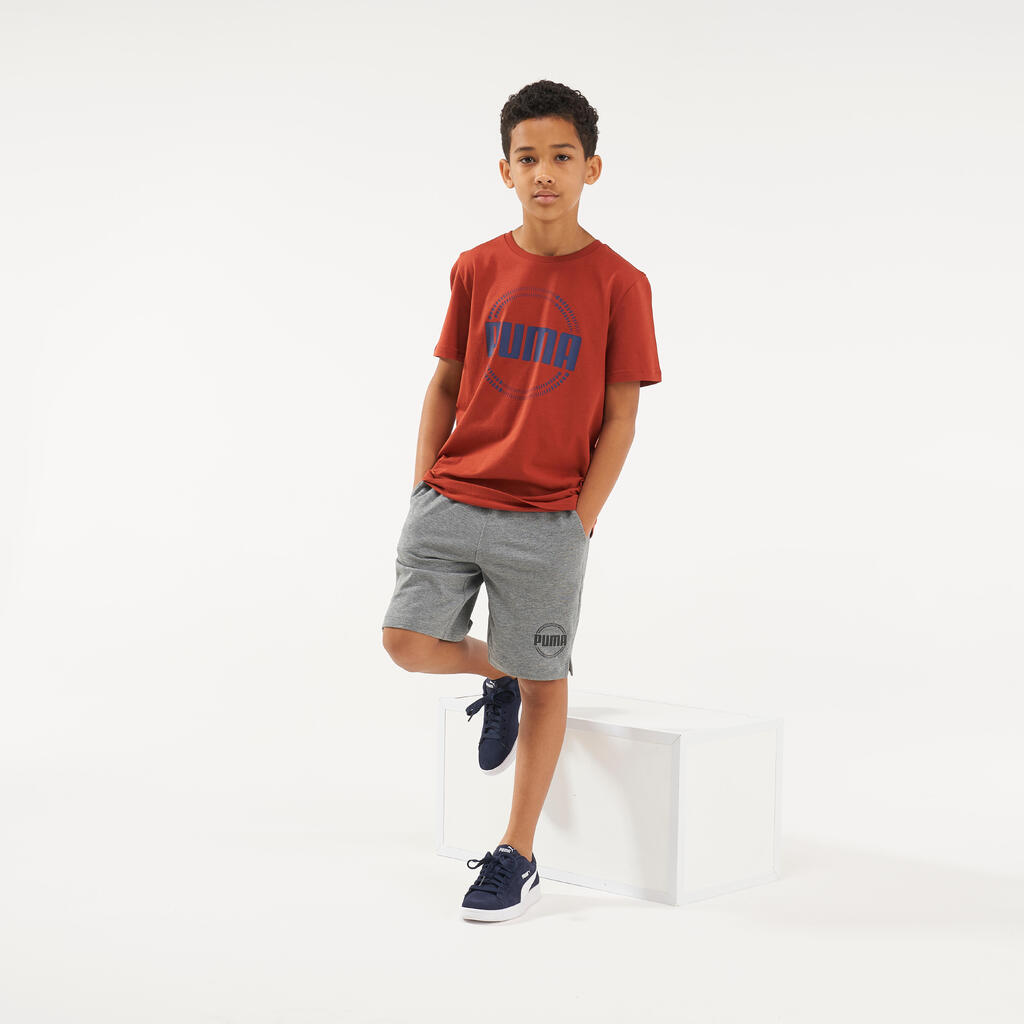 Boys' T-Shirt - Burgundy Print