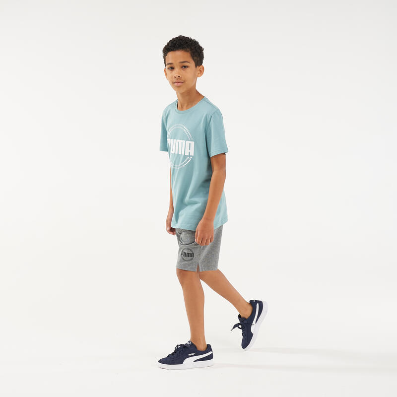 T-shirt de Ginástica em Algodão PUMA Rapaz Azul Estampado