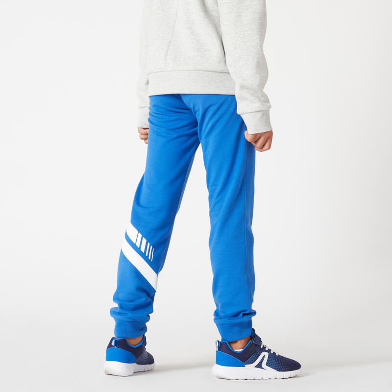 Pantalon de jogging mixte french terry droit coton enfant - 100 bleu