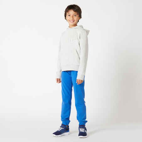 Kids' Cotton French Terry Straight-Leg Unisex Jogging Bottoms 100 - Blue