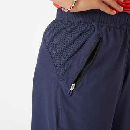 מכנסיים קצרים נושמים מבד סינתטי לבנים, דגם W500 - כחול כהה