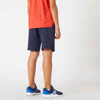 Boys' Breathable Synthetic Shorts W500 - Navy