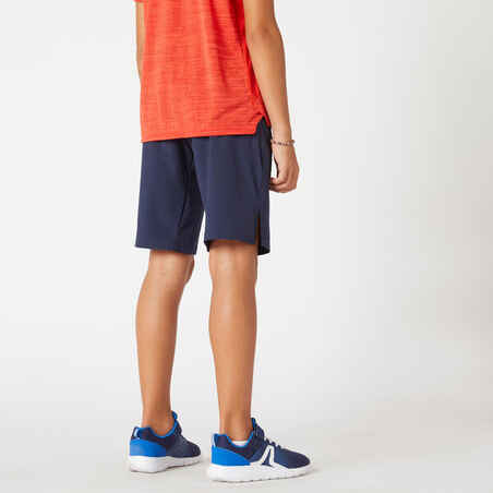 Boys' Breathable Synthetic Shorts W500 - Navy