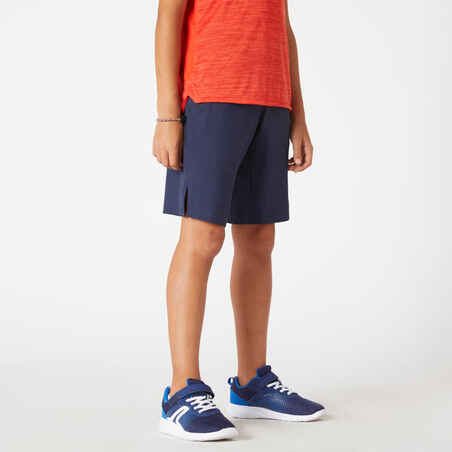 Boys' Breathable Synthetic Shorts W500 - Navy