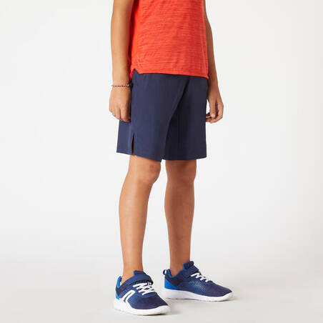 Boys' Breathable Gym Shorts W500 - Navy Blue