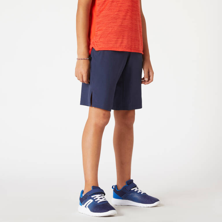 Boys' Breathable Synthetic Shorts W500 - Navy