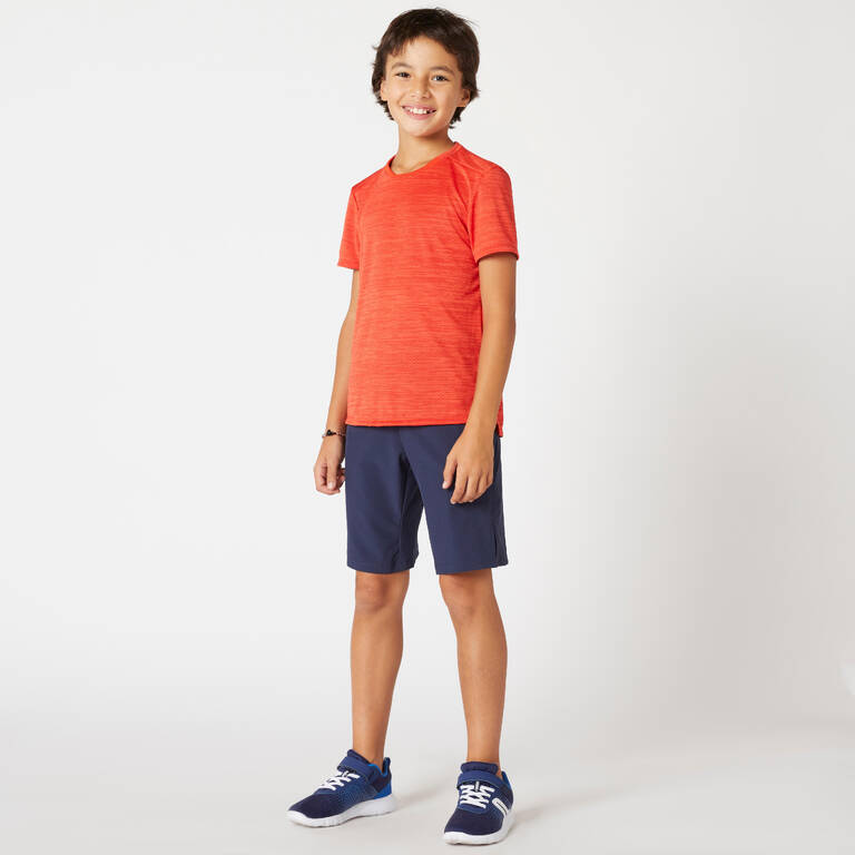 Boys' Breathable Gym Shorts W500 - Navy Blue